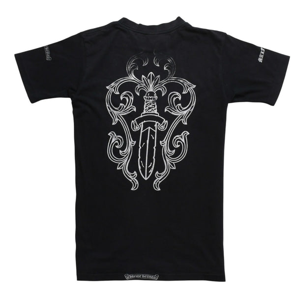 CHROME HEARTS クロムハーツ Max Field マックスフィールド Tシャツ ブラック ホワイト 大判ダガープリント 美品 中古 4a003861