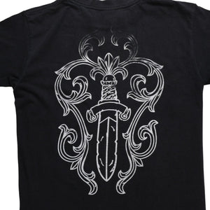 CHROME HEARTS クロムハーツ Max Field マックスフィールド Tシャツ ブラック ホワイト 大判ダガープリント 美品 中古 4a003861