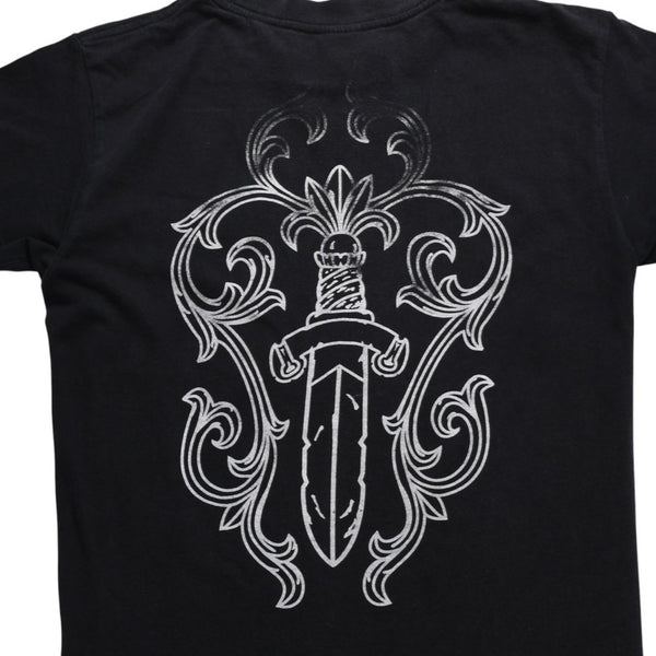 CHROME HEARTS クロムハーツ Max Field マックスフィールド Tシャツ ブラック ホワイト 大判ダガープリント 美品 中古 4a003861
