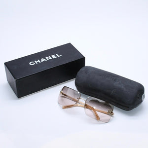 極美品 CHANEL シャネル サングラス Sunglasses 4092-B 62◻︎15 120 ゴールド ブラウン ココマーク ラインストーン 中古 4a003992