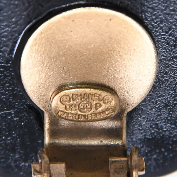 CHANEL シャネル ココマーク イヤリング 重量約4.19g 02P刻印 フラワーモチーフ カメリア ホワイト ブラック 樹脂系 美品 中古 4a003127