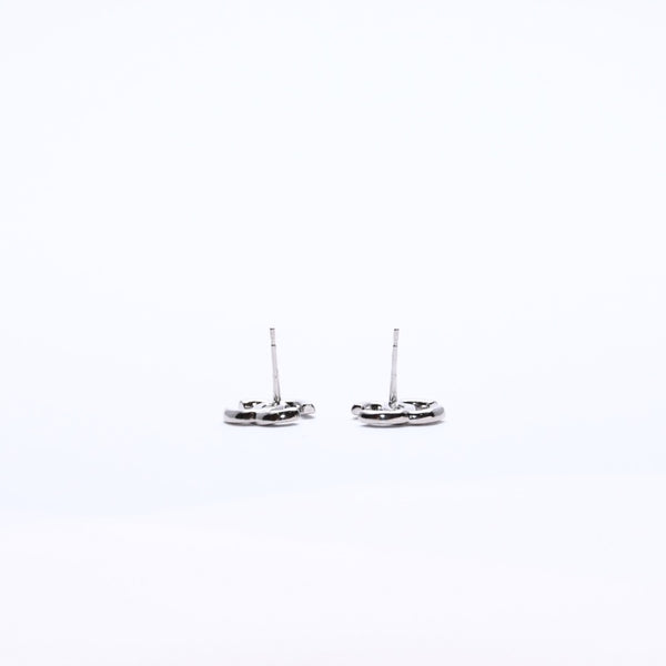 極美品 CHANEL シャネル ココマーク ピアス 重量約2.09g B18P刻印 メタル ラインストーン シルバー ブラック クリア 両耳用 中古 4a003142