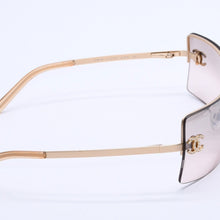 画像をギャラリービューアに読み込む, 極美品 CHANEL シャネル サングラス Sunglasses 4092-B 62◻︎15 120 ゴールド ブラウン ココマーク ラインストーン 中古 4a003992
