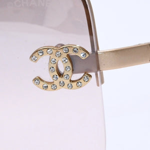 極美品 CHANEL シャネル サングラス Sunglasses 4092-B 62◻︎15 120 ゴールド ブラウン ココマーク ラインストーン 中古 4a003992