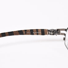 画像をギャラリービューアに読み込む, CHROME HEARTS クロムハーツ M.DIVERⅡ伊達メガネ アイウェア CHプラス装飾 レザーテンプル シルバー925 ガンメタフレーム 美品 中古 4a003993