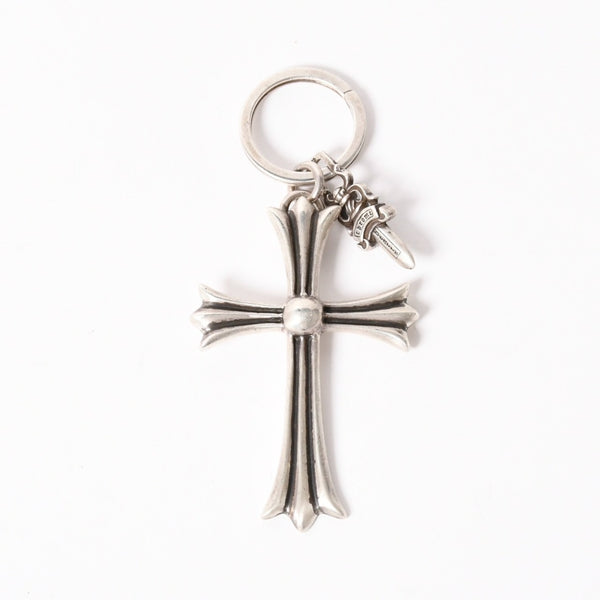 極美品 CHROME HEARTS クロムハーツ CH CRS LG & No5 DGGR ラージクロス ダガー キーリング 重量約50.5g 中古 4a004092