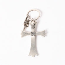 画像をギャラリービューアに読み込む, 極美品 CHROME HEARTS クロムハーツ CH CRS LG &amp; No5 DGGR ラージクロス ダガー キーリング 重量約50.5g 中古 4a004092