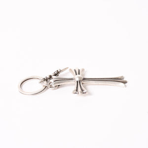 極美品 CHROME HEARTS クロムハーツ CH CRS LG & No5 DGGR ラージクロス ダガー キーリング 重量約50.5g 中古 4a004092