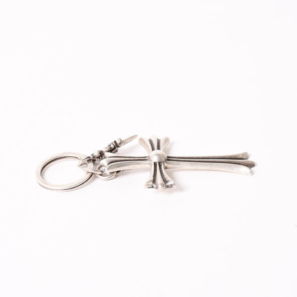 極美品 CHROME HEARTS クロムハーツ CH CRS LG & No5 DGGR ラージクロス ダガー キーリング 重量約50.5g 中古 4a004092