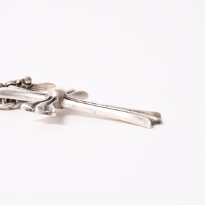 極美品 CHROME HEARTS クロムハーツ CH CRS LG & No5 DGGR ラージクロス ダガー キーリング 重量約50.5g 中古 4a004092