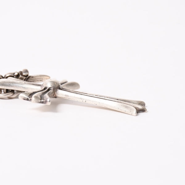 極美品 CHROME HEARTS クロムハーツ CH CRS LG & No5 DGGR ラージクロス ダガー キーリング 重量約50.5g 中古 4a004092
