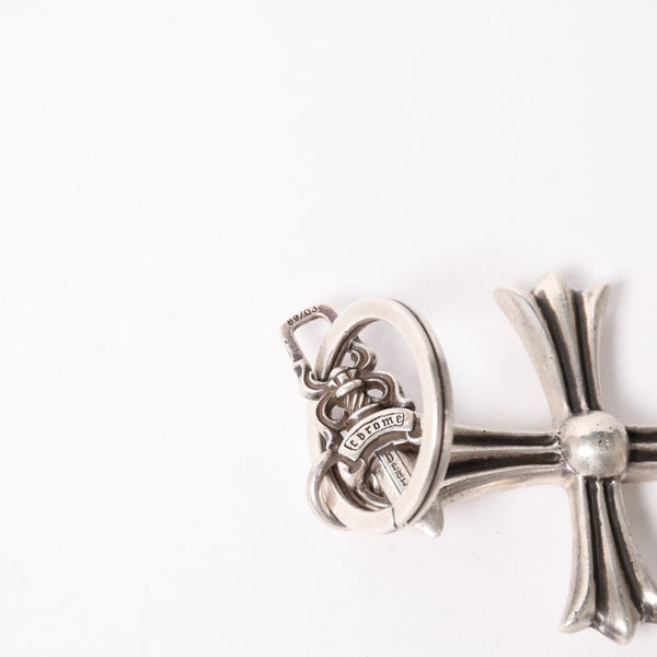 極美品 CHROME HEARTS クロムハーツ CH CRS LG & No5 DGGR ラージクロス ダガー キーリング 重量約50.5g 中古 4a004092
