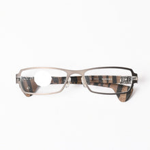 画像をギャラリービューアに読み込む, CHROME HEARTS クロムハーツ M.DIVERⅡ伊達メガネ アイウェア CHプラス装飾 レザーテンプル シルバー925 ガンメタフレーム 美品 中古 4a003993
