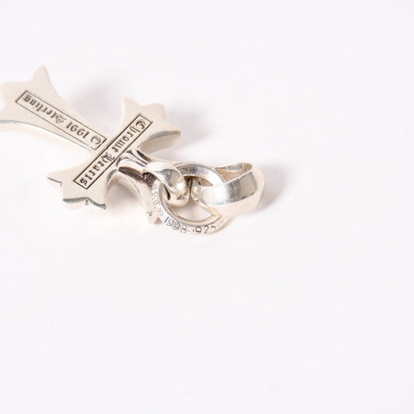 極美品 CHROME HEARTS クロムハーツ CH CRS SML W/BALE スモールCHクロス Wベイルペンダントトップ チャーム 重量約24.4g 中古 4a004091