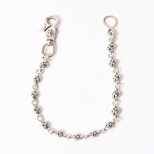 画像をギャラリービューアに読み込む, 極美品 CHROME HEARTS クロムハーツ クロスボール ショート ウォレットチェーン 1クリップ 14ボール 132.8g シルバー925 中古 4a004094