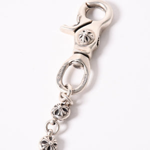 極美品 CHROME HEARTS クロムハーツ クロスボール ショート ウォレットチェーン 1クリップ 14ボール 132.8g シルバー925 中古 4a004094