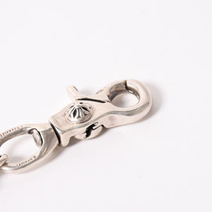 極美品 CHROME HEARTS クロムハーツ クロスボール ショート ウォレットチェーン 1クリップ 14ボール 132.8g シルバー925 中古 4a004094