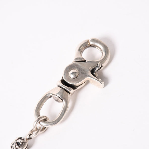 極美品 CHROME HEARTS クロムハーツ クロスボール ショート ウォレットチェーン 1クリップ 14ボール 132.8g シルバー925 中古 4a004094