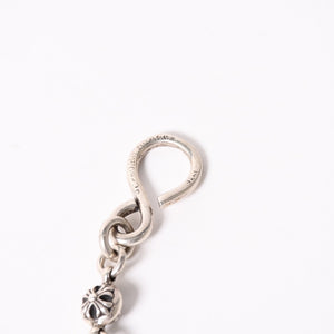 極美品 CHROME HEARTS クロムハーツ クロスボール ショート ウォレットチェーン 1クリップ 14ボール 132.8g シルバー925 中古 4a004094