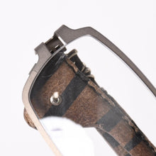 画像をギャラリービューアに読み込む, CHROME HEARTS クロムハーツ M.DIVERⅡ伊達メガネ アイウェア CHプラス装飾 レザーテンプル シルバー925 ガンメタフレーム 美品 中古 4a003993
