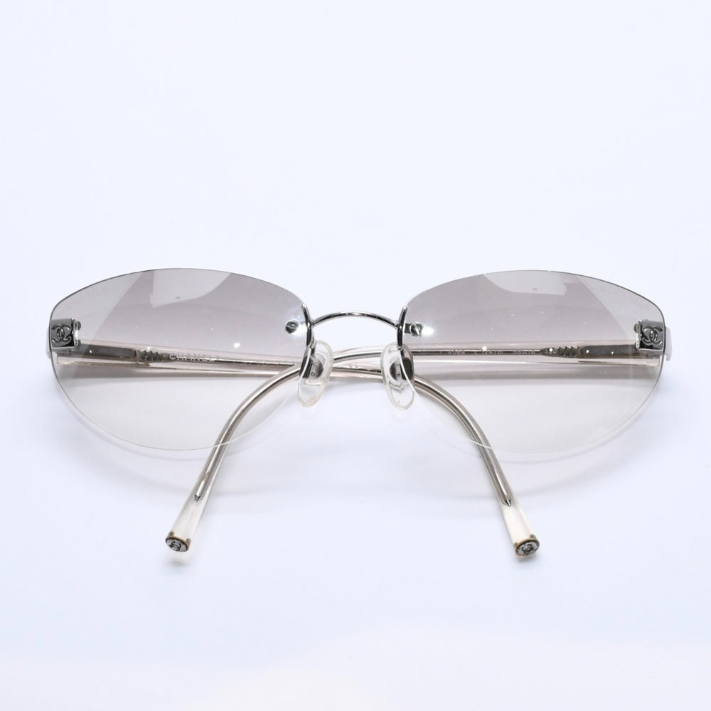 CHANEL シャネル リムレス サングラス アイウェア 4069 c.124/6I サイズ58□18 130 ココマーク シルバー クリア 美品 中古 4a003996