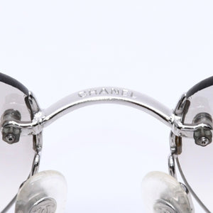 CHANEL シャネル リムレス サングラス アイウェア 4069 c.124/6I サイズ58□18 130 ココマーク シルバー クリア 美品 中古 4a003996