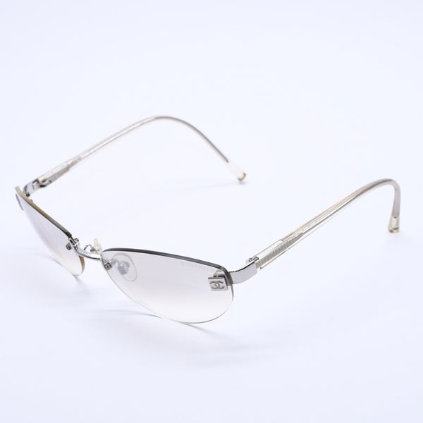 CHANEL シャネル リムレス サングラス アイウェア 4069 c.124/6I サイズ58□18 130 ココマーク シルバー クリア 美品 中古 4a003996