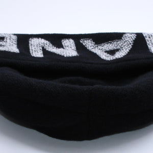 Like new CHANEL Beanie Knit Cap Free Size Black White Wool Cashmere A$AP Bari worn model Used 4a003579