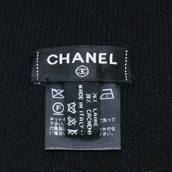 Like new CHANEL Beanie Knit Cap Free Size Black White Wool Cashmere A$AP Bari worn model Used 4a003579