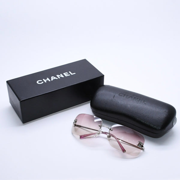 Mint condition CHANEL sunglasses 4017-D rhinestone pink silver 62◻17 120 Used 4a003999
