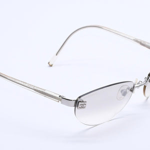 CHANEL シャネル リムレス サングラス アイウェア 4069 c.124/6I サイズ58□18 130 ココマーク シルバー クリア 美品 中古 4a003996