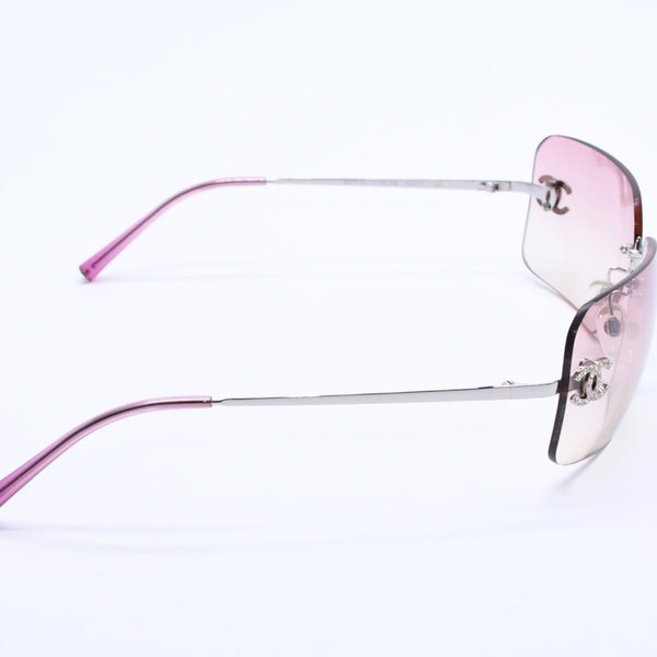 Mint condition CHANEL sunglasses 4017-D rhinestone pink silver 62◻17 120 Used 4a003999