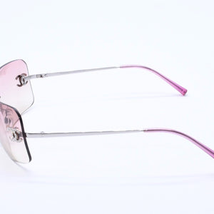 Mint condition CHANEL sunglasses 4017-D rhinestone pink silver 62◻17 120 Used 4a003999