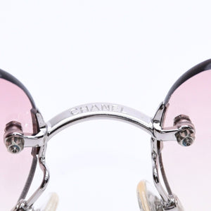 Mint condition CHANEL sunglasses 4017-D rhinestone pink silver 62◻17 120 Used 4a003999