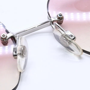 Mint condition CHANEL sunglasses 4017-D rhinestone pink silver 62◻17 120 Used 4a003999
