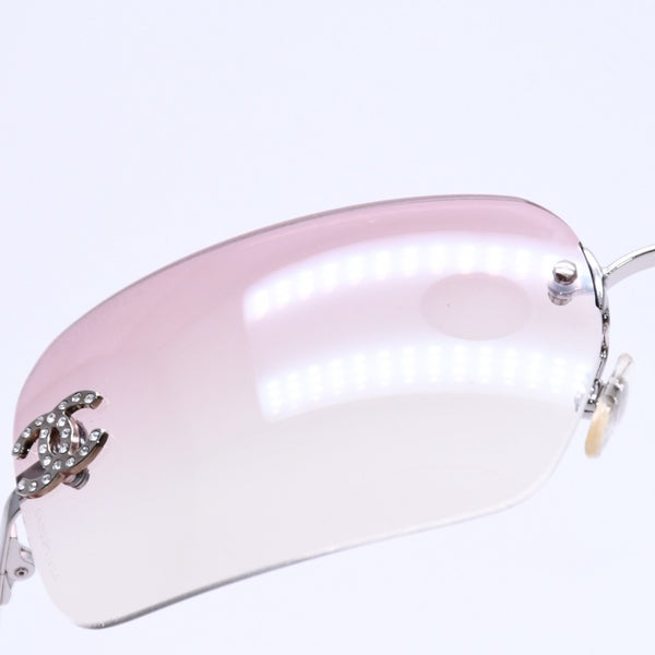 Mint condition CHANEL sunglasses 4017-D rhinestone pink silver 62◻17 120 Used 4a003999