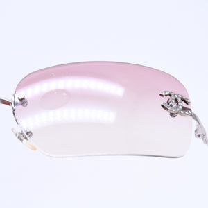 Mint condition CHANEL sunglasses 4017-D rhinestone pink silver 62◻17 120 Used 4a003999