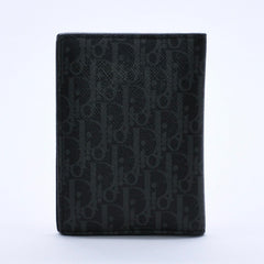 Very Good Condition DIOR HOMME Card Case Pass Case Bifold Black Gray Leather Used 4a003998