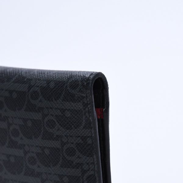 Very Good Condition DIOR HOMME Card Case Pass Case Bifold Black Gray Leather Used 4a003998
