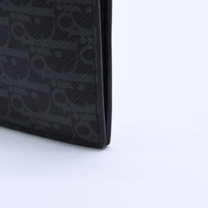 Very Good Condition DIOR HOMME Card Case Pass Case Bifold Black Gray Leather Used 4a003998