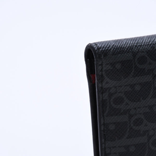 Very Good Condition DIOR HOMME Card Case Pass Case Bifold Black Gray Leather Used 4a003998
