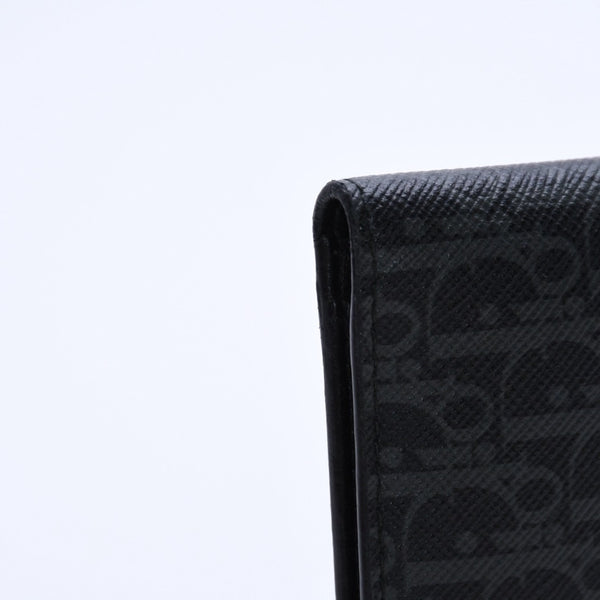 Very Good Condition DIOR HOMME Card Case Pass Case Bifold Black Gray Leather Used 4a003998