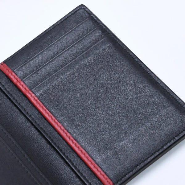 Very Good Condition DIOR HOMME Card Case Pass Case Bifold Black Gray Leather Used 4a003998