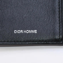 画像をギャラリービューアに読み込む, 極美品 DIOR HOMME ディオールオム カードケース パスケース 2つ折り ブラック グレー レザー 中古 4a003998