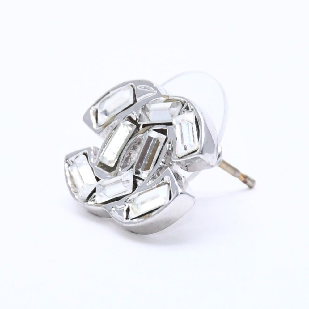 CHANEL シャネル ココマーク ピアス 重量約4.36g 01P刻印 ラインストーン メタル シルバー クリア 両耳用 美品 中古 4a003141
