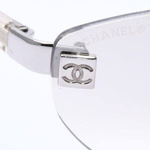 CHANEL シャネル リムレス サングラス アイウェア 4069 c.124/6I サイズ58□18 130 ココマーク シルバー クリア 美品 中古 4a003996