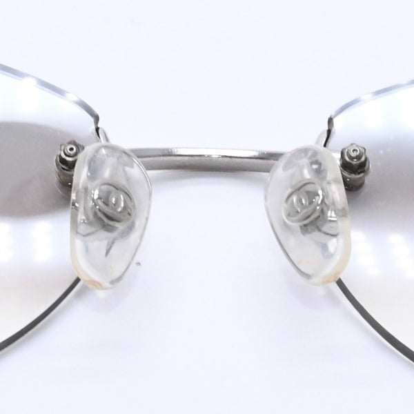 CHANEL シャネル リムレス サングラス アイウェア 4069 c.124/6I サイズ58□18 130 ココマーク シルバー クリア 美品 中古 4a003996