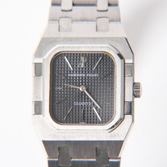 AUDEMARS PIGUET ROYAL OAK Watch 6010ST Quartz Square SS Black Dial Good Condition Used 4a004003