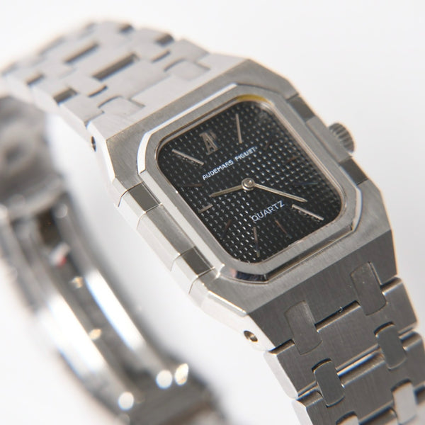 AUDEMARS PIGUET ROYAL OAK Watch 6010ST Quartz Square SS Black Dial Good Condition Used 4a004003