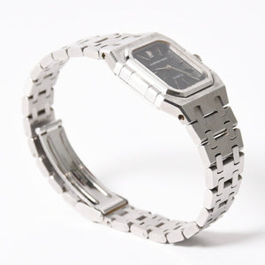 AUDEMARS PIGUET ROYAL OAK Watch 6010ST Quartz Square SS Black Dial Good Condition Used 4a004003